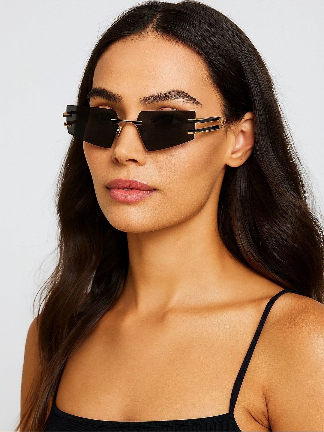 AKAYI Women Grey Lens & Gold-Toned Rectangle Sunglasses with-picture-33