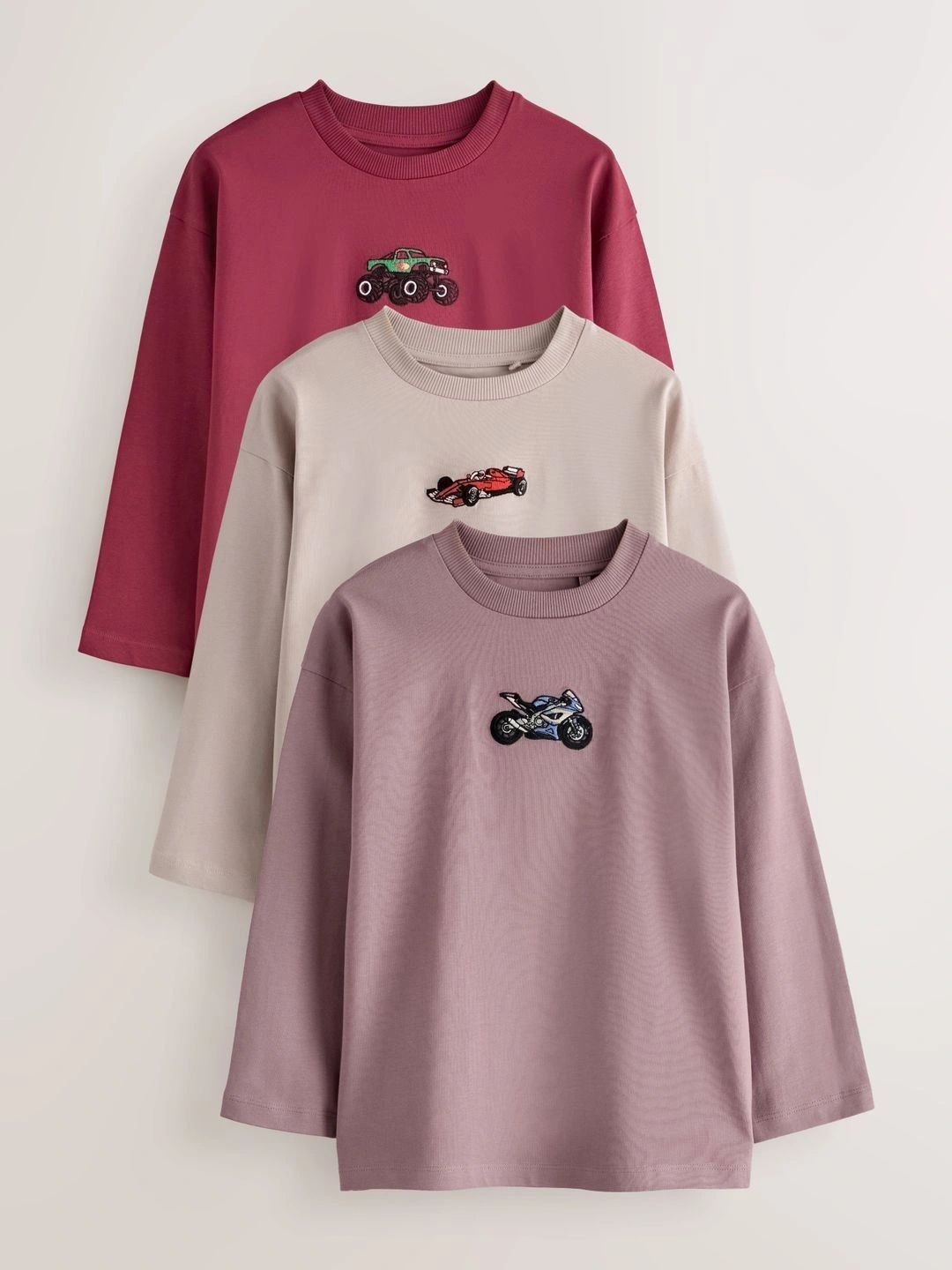 NEXT Boys Pack of 3 Conversational Embroidered Relaxed Fit Pure Cotton T-shirt-picture-38