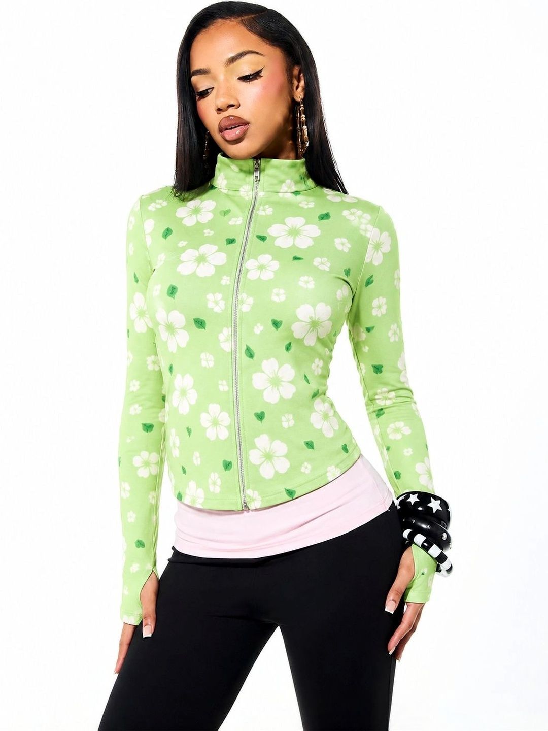 LA CHIC PICK Women Floral Open Front Jacket-picture-40
