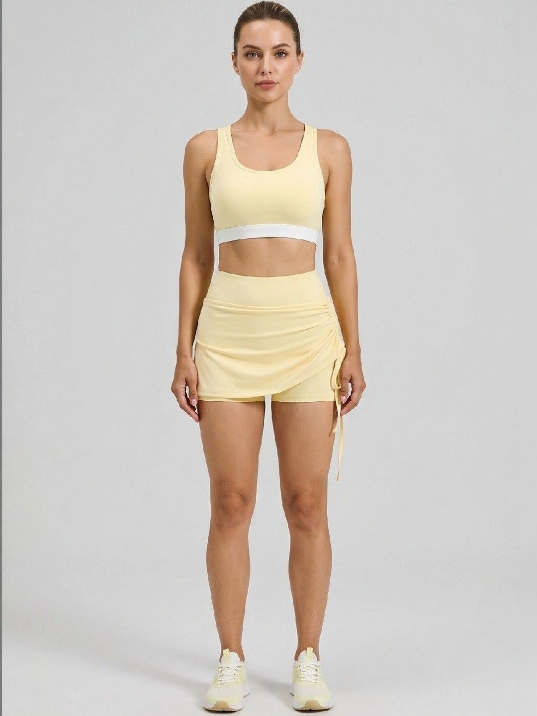 ENRIZZ Women Ruched Mini Skorts Skirt-picture-37