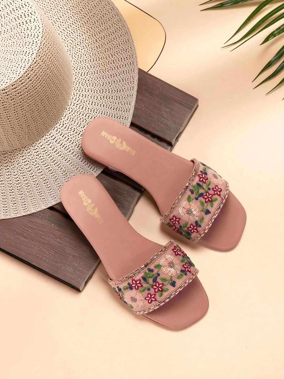 bam bam Women Embellished Open Toe Flats with Embroidered-picture-15