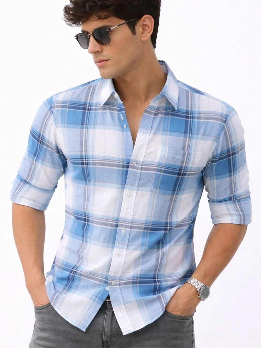 Falconwear Men Checked Casual Shirt-image-27