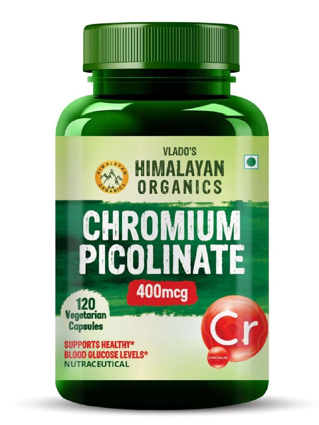 Vlados Himalayan Organics Chromium Picolinate 400mcg - 120 Veg Capsules-image-0