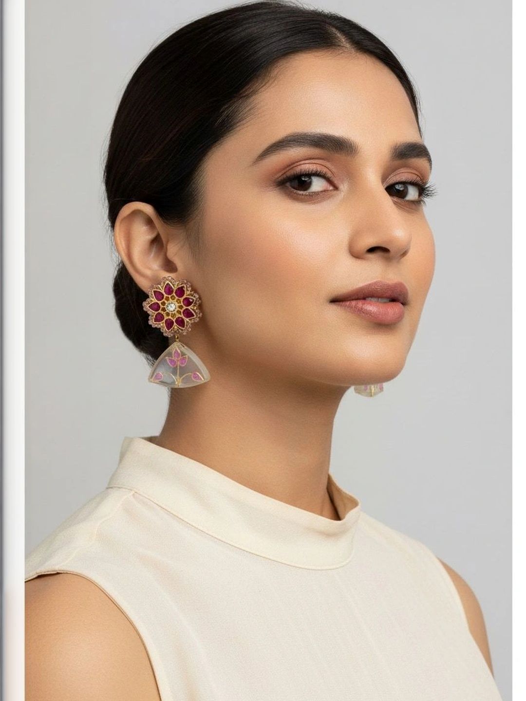 9ROCK Floral Jhumkas Earrings-image-25