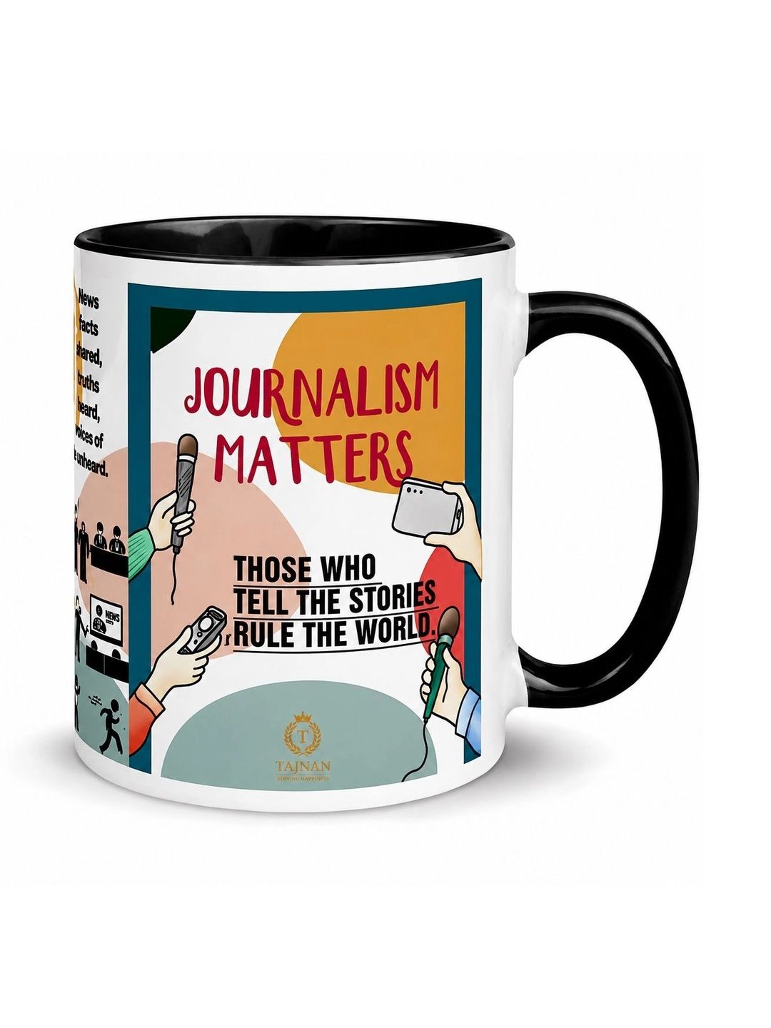 TAJNAN Black Text or Slogans Printed Ceramic Glossy Mugs Set of Cups and Mugs-picture-48