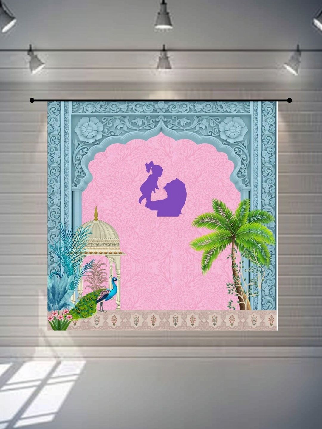 DHARA CREATION Pink & Blue Printed Baby Ceremony Wall Decor-picture-29