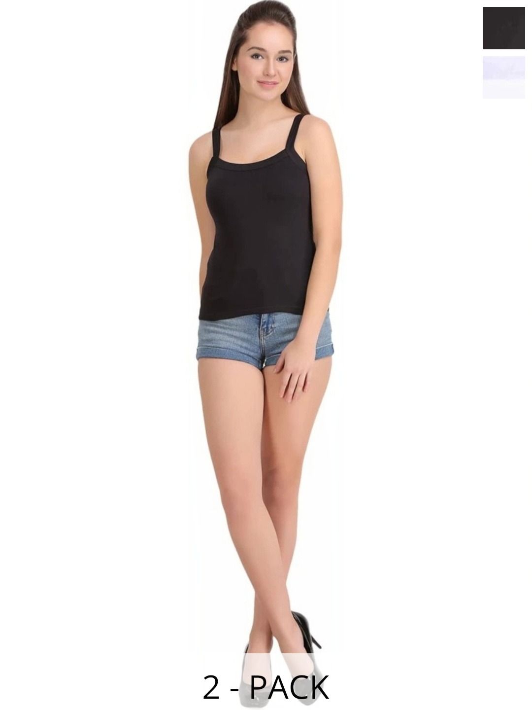 DESNUDA Pack of 2 Cotton Non Padded Camisoles-picture-16