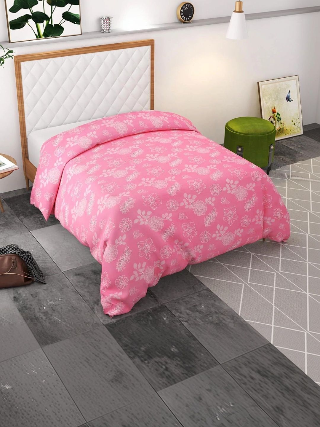 TINDLER KNOTS Pink Floral Printed Single Duvet Cover-picture-14