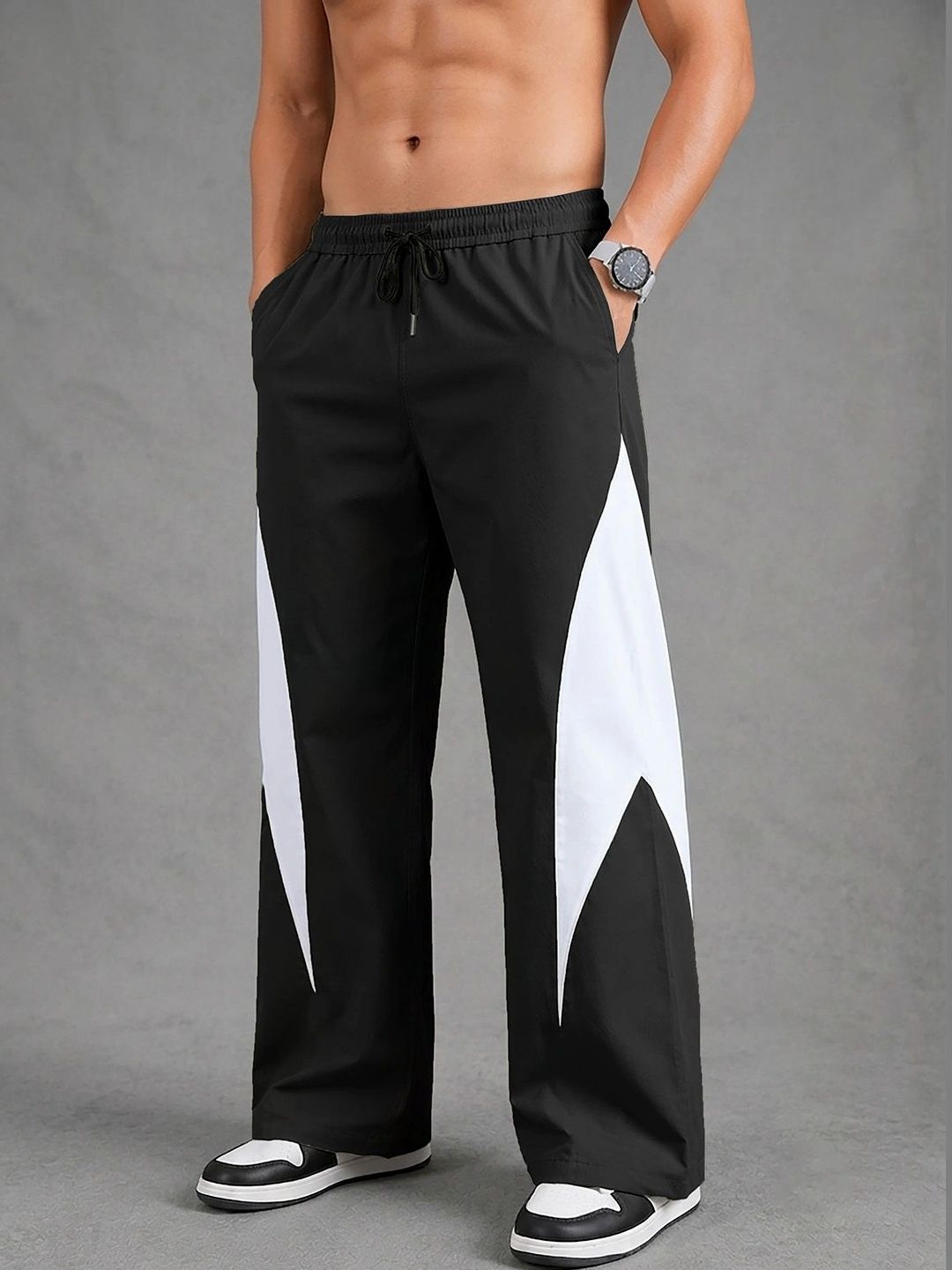 PRAVAHA Men Regular Fit Colourblocked Dri-FIT Training Track Pants-picture-19