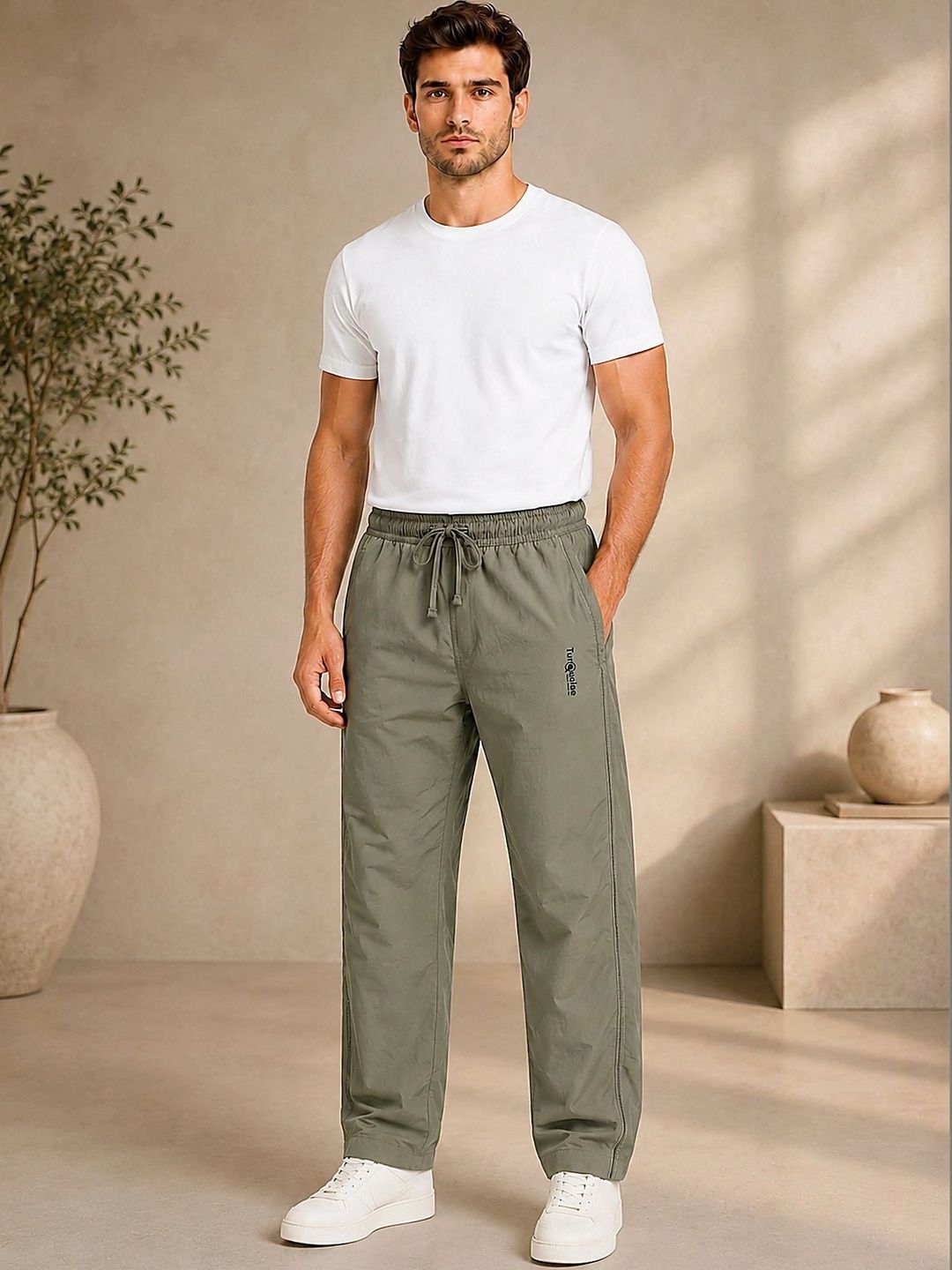 R.Code by The Roadster Life Co. Men Regular Fit Brand Logo Training Track Pants-image-9