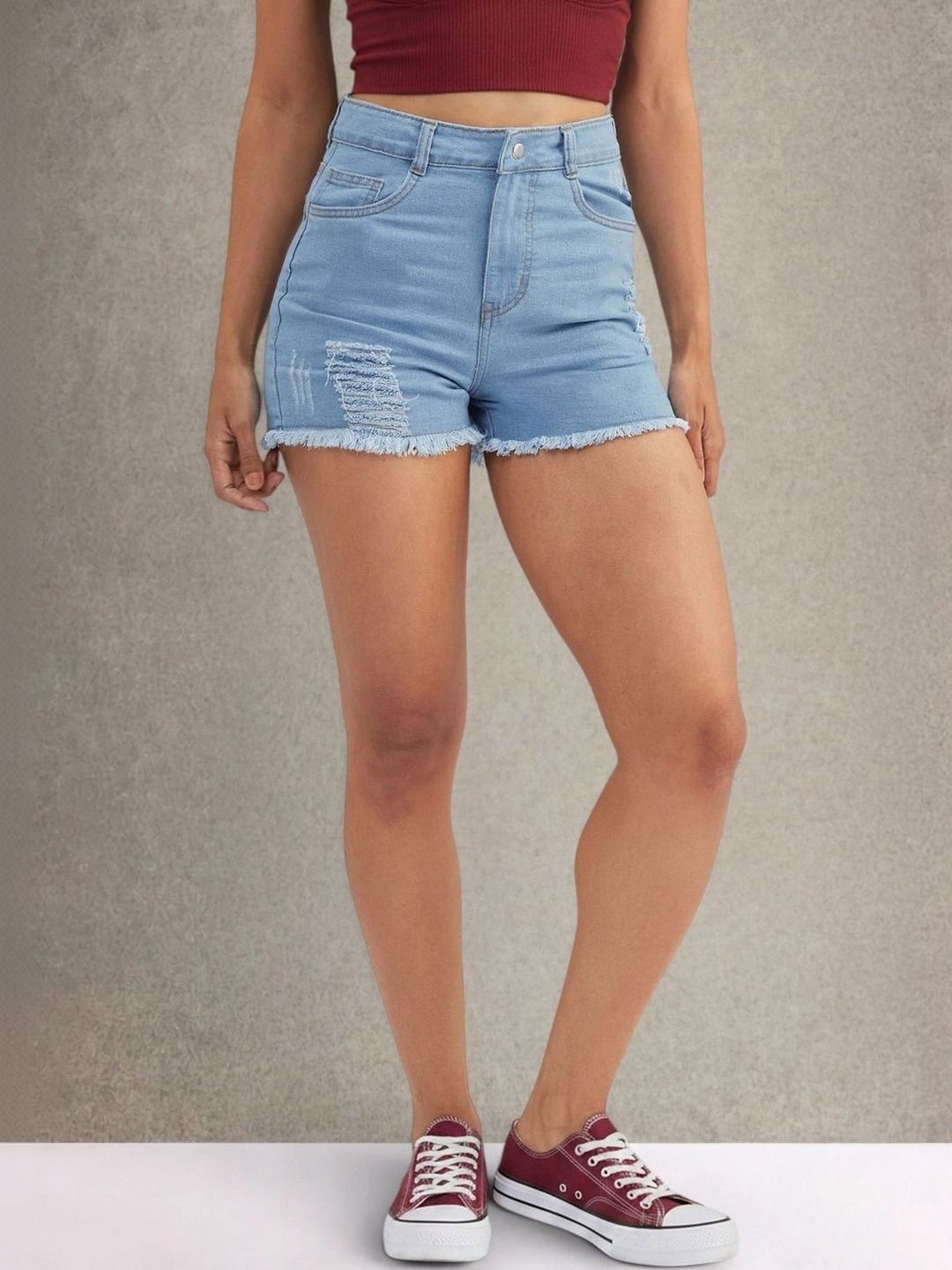 DOLCE CRUDO Women Denim Shorts-image-1