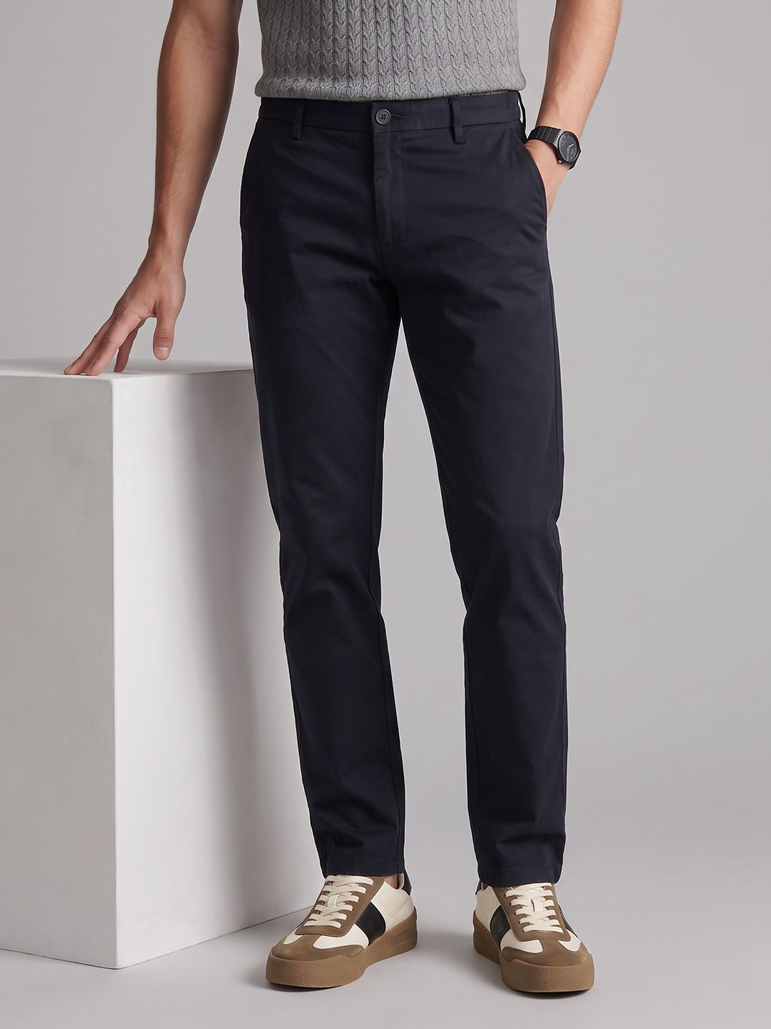 Allen Solly Men Slim Fit Woven Trousers-picture-40