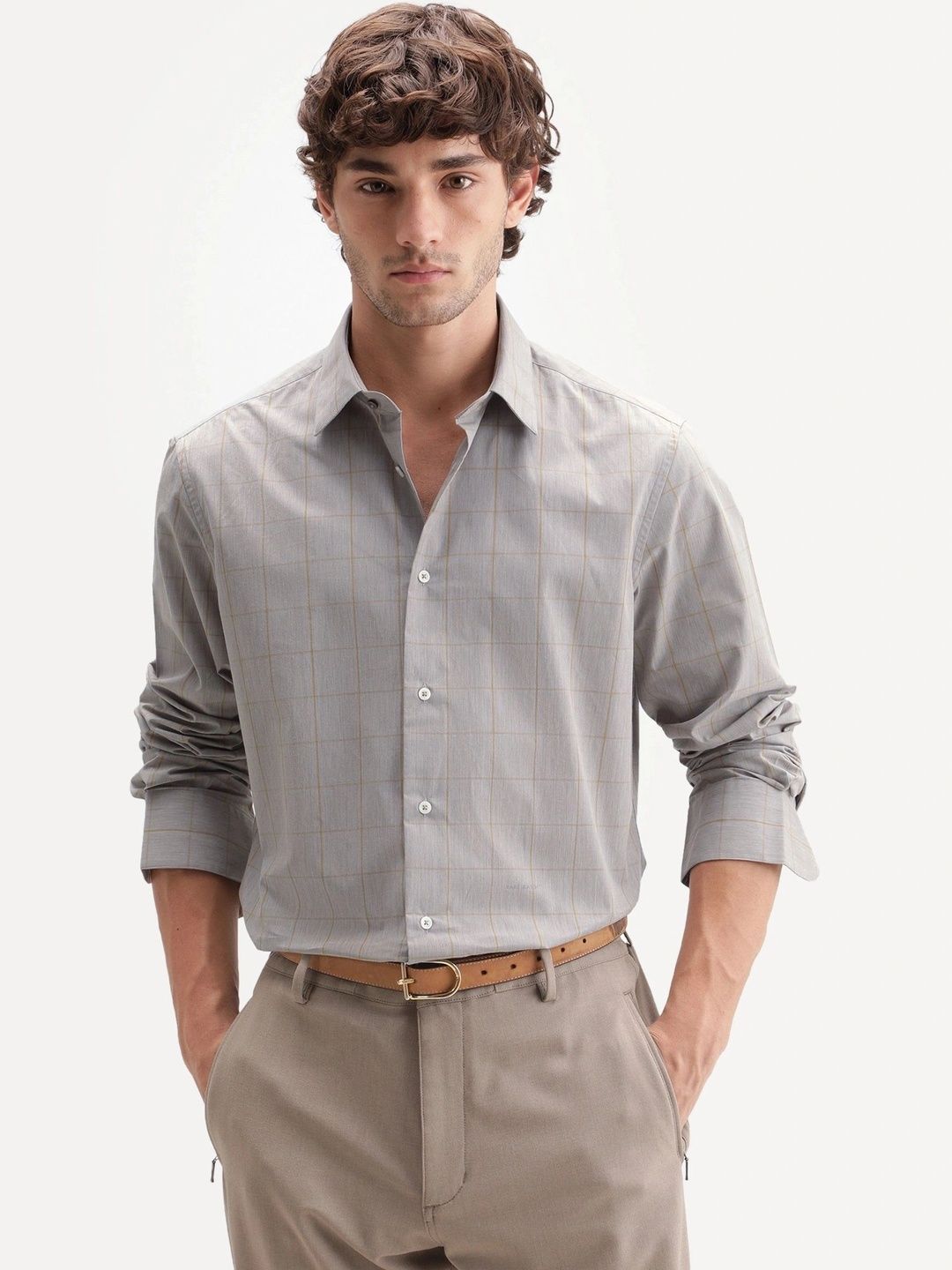 RARE RABBIT Men Windowpane Checks Checked Casual Shirt-picture-19
