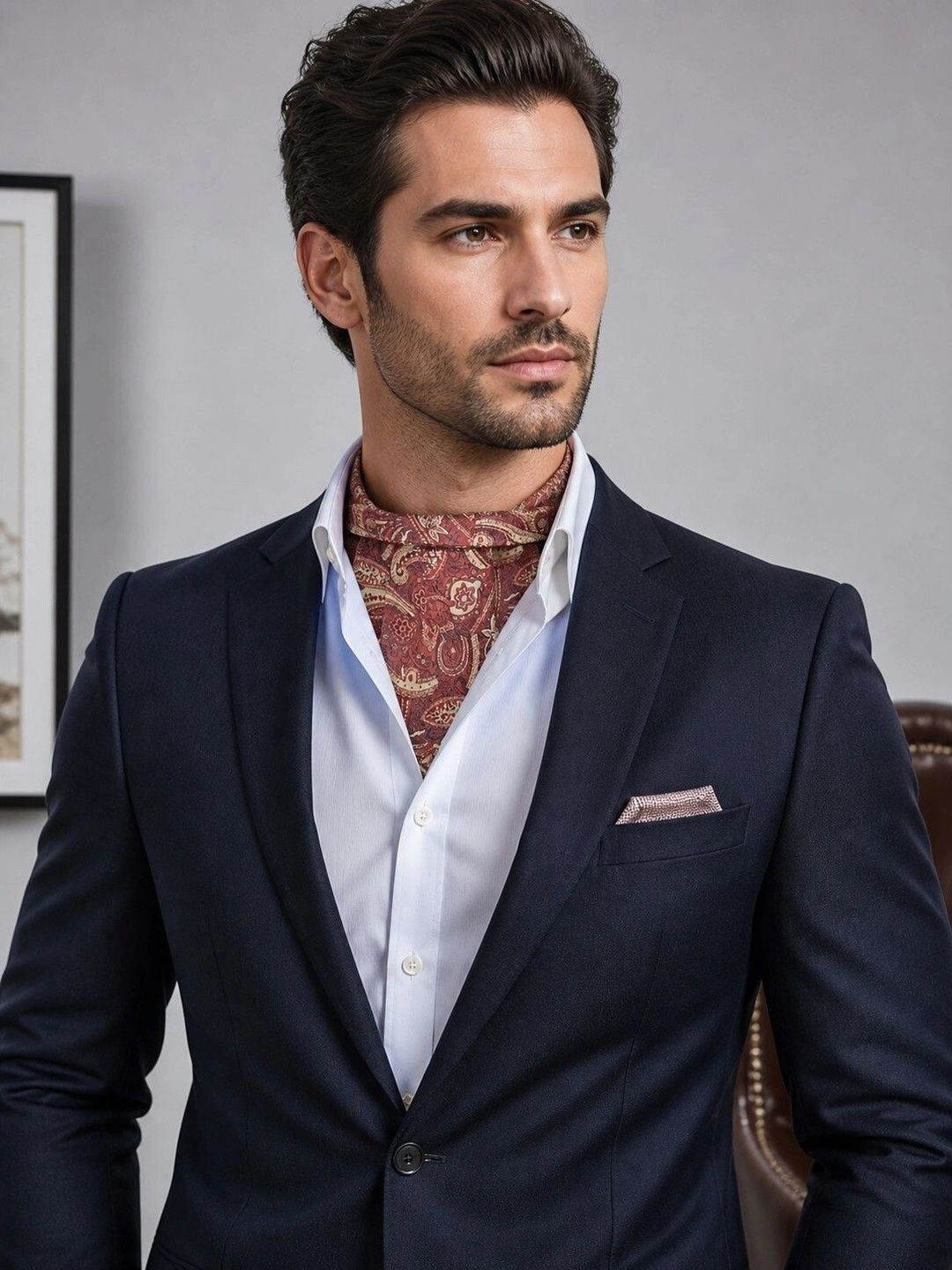 AACHINO Men Printed Ascot Tie-picture-18