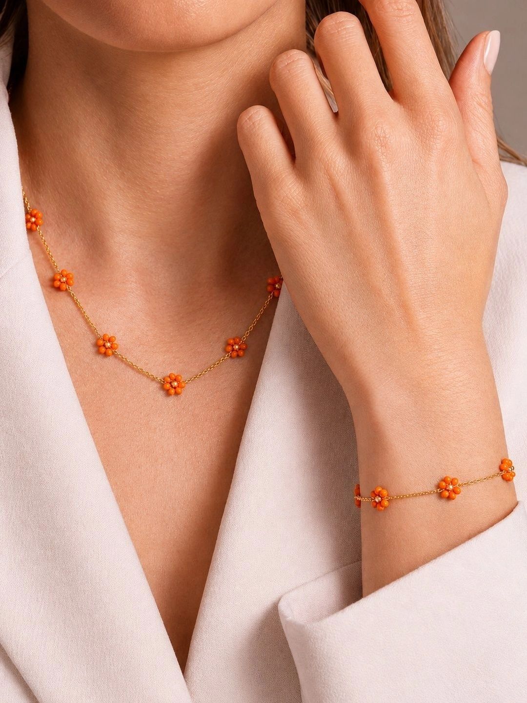 MIRAKRI Gold-Plated Beaded Necklace and Bracelet-picture-32