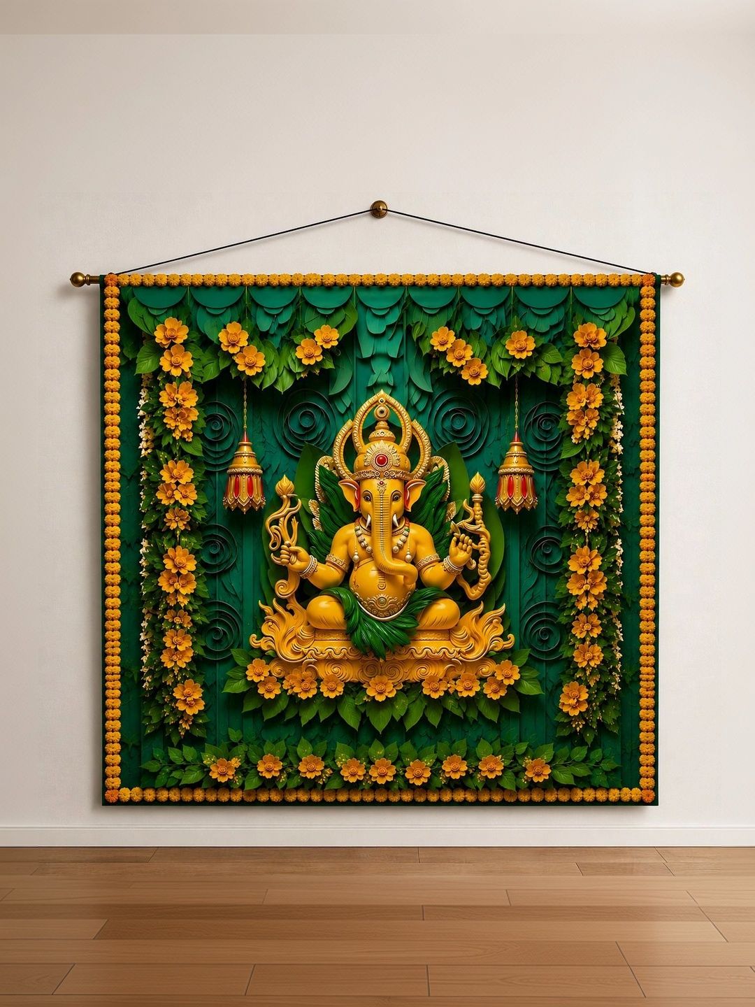 DHARA CREATION Green Printed Wall Hangings-picture-14