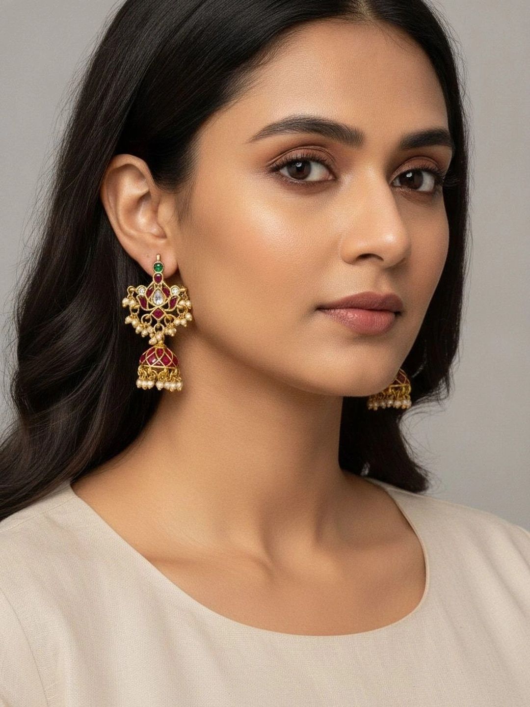 9ROCK Floral Jhumkas Earrings-picture-49