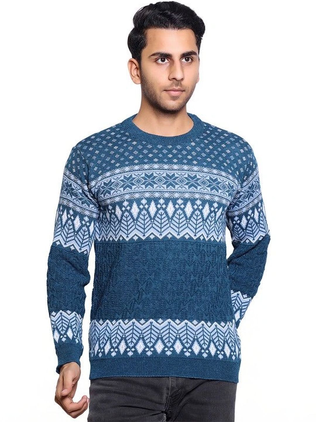 Grand Line Men Fair Isle Printed Pullover-picture-35