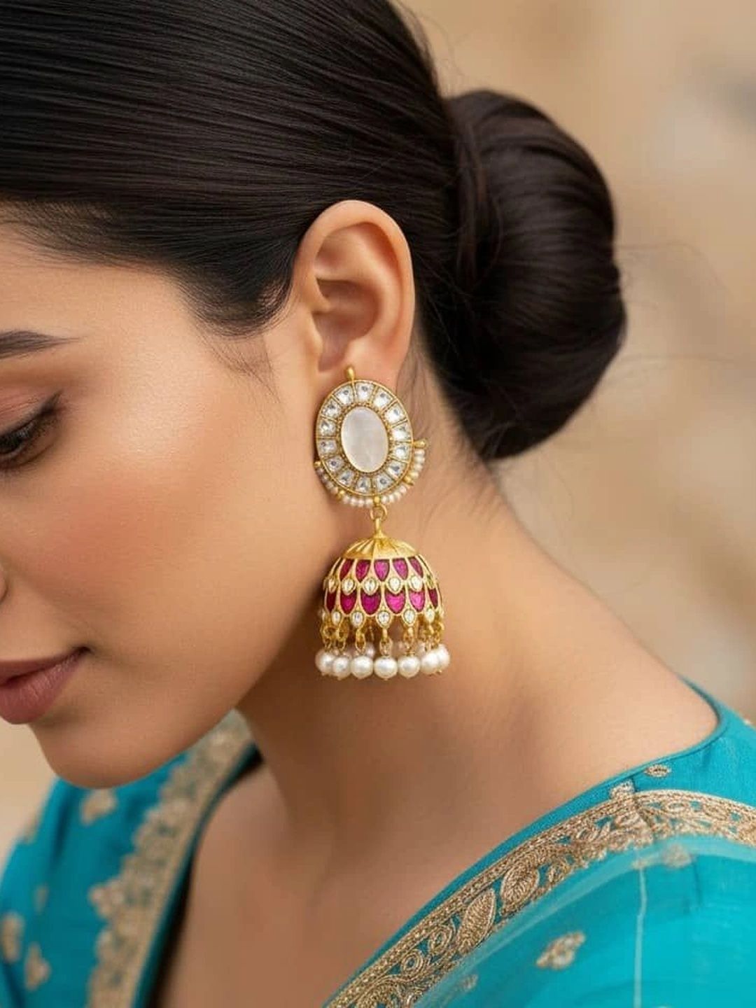 9ROCK Circular Jhumkas Earrings-image-26