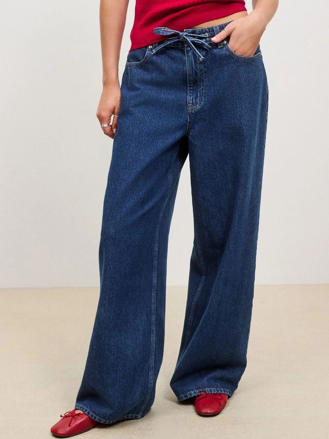 NEXT Women Wide Leg Mid-Rise Jeans-picture-11