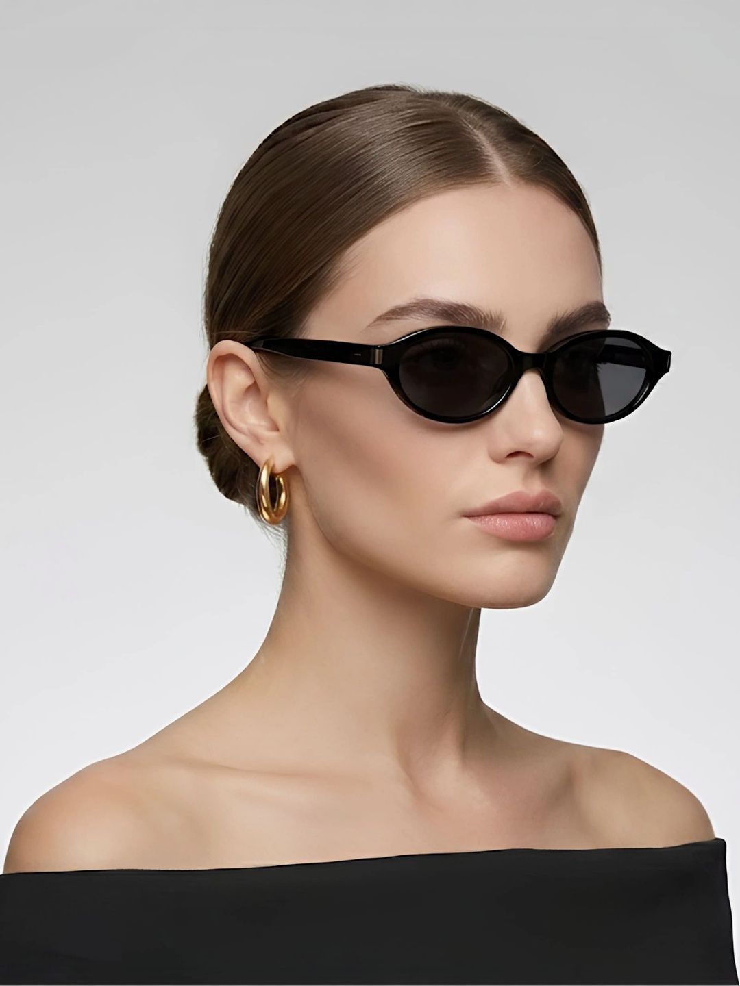 4Flaunt Unisex Black Lens & Black Oval Sunglasses with-image-38