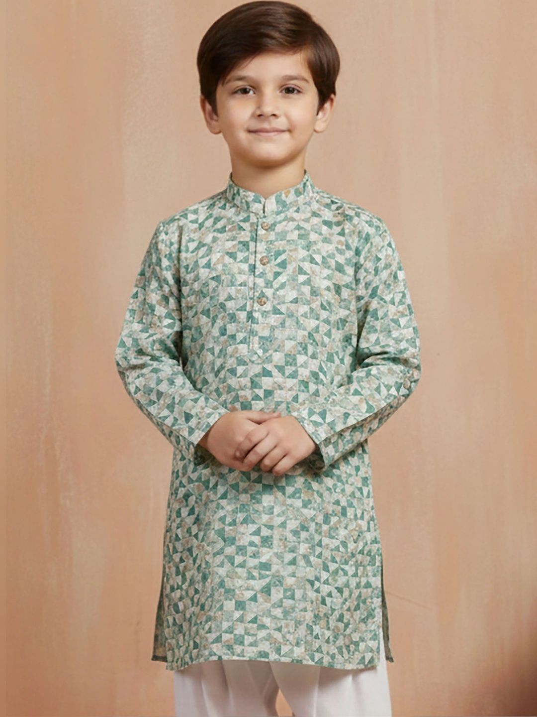 Sanwara Boys Geometric Printed Kurta-image-27