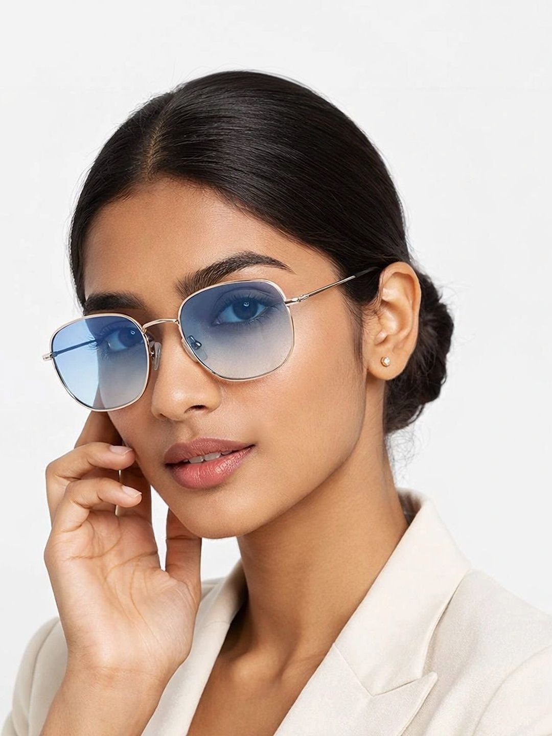AKAYI Unisex Blue Lens & Gold-Toned Other Sunglasses with-picture-57
