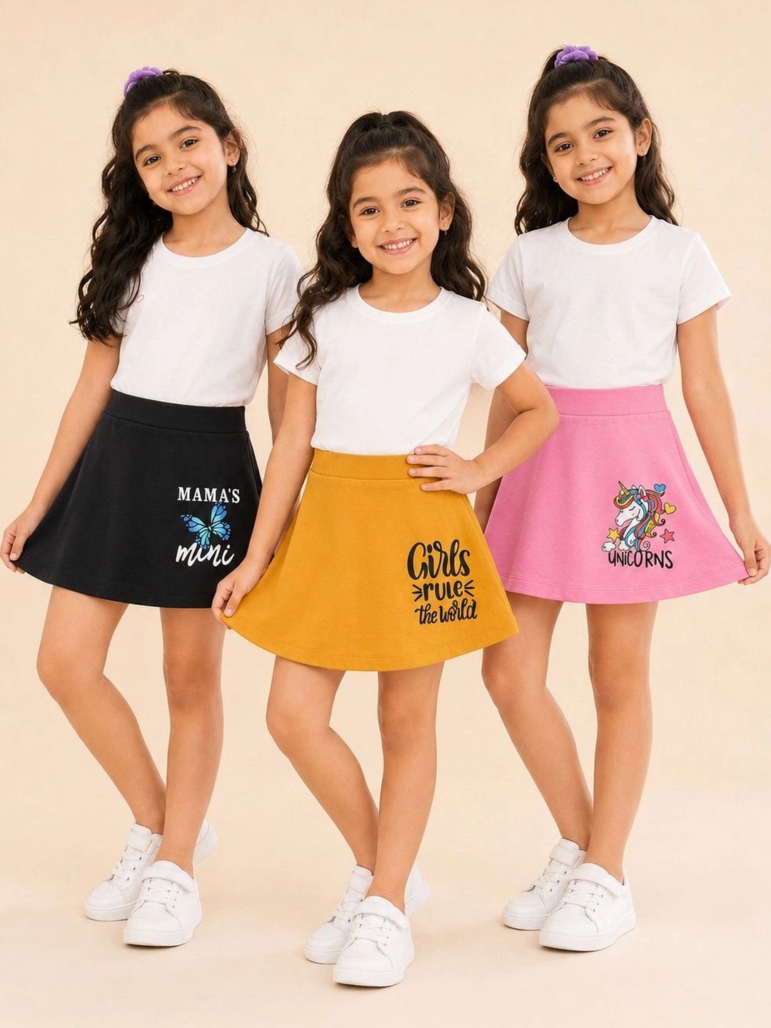 FAZZA Girls Graphic Graphic Print Others Above Knee A-Line Skirt-picture-20