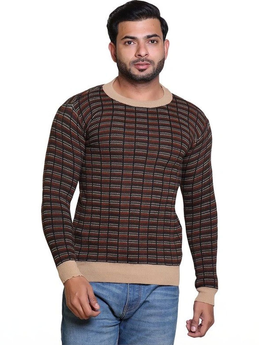 Grand Line Men Checked Pullover-picture-30
