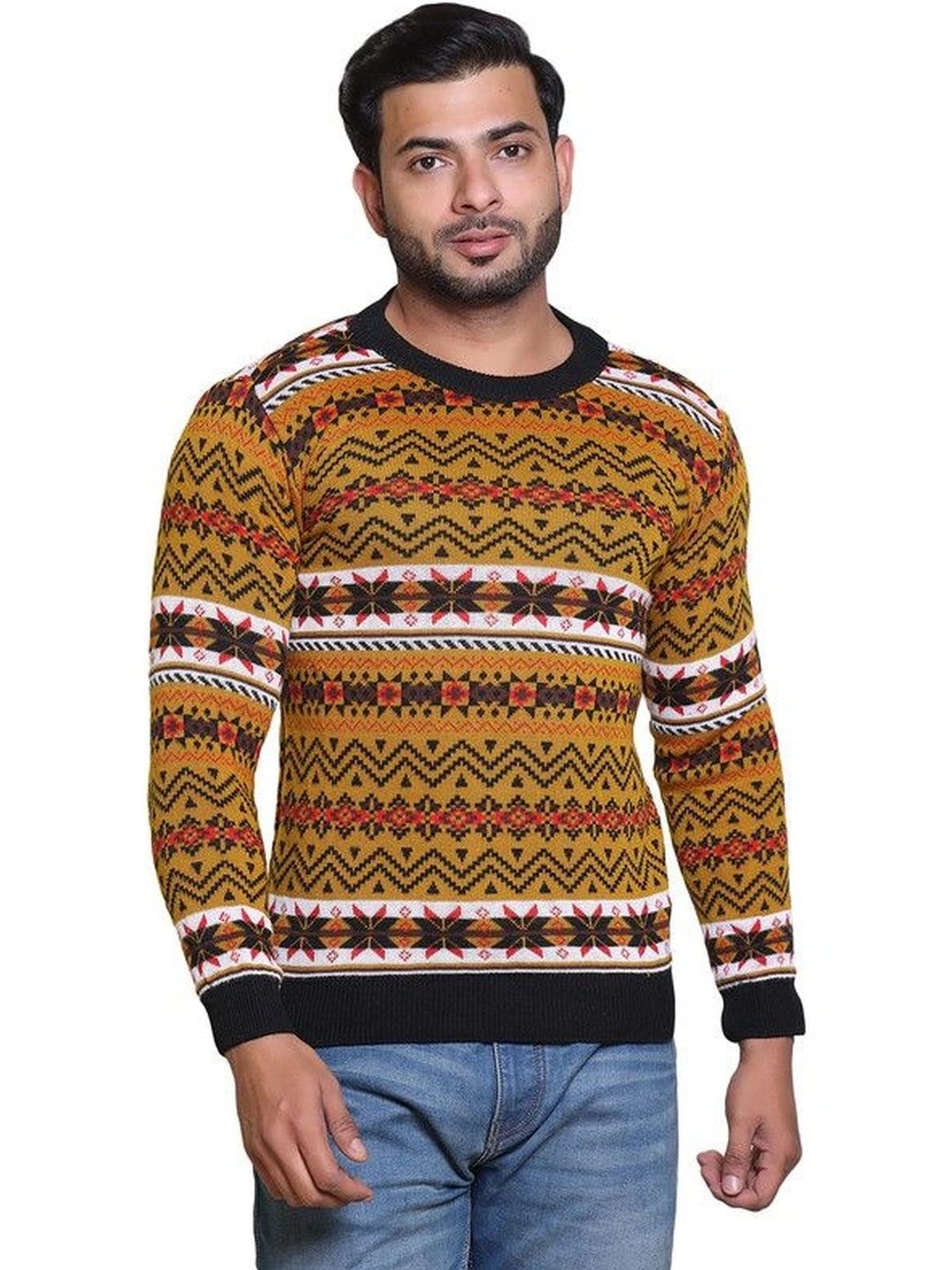 Grand Line Men Fair Isle Printed Pullover-picture-16