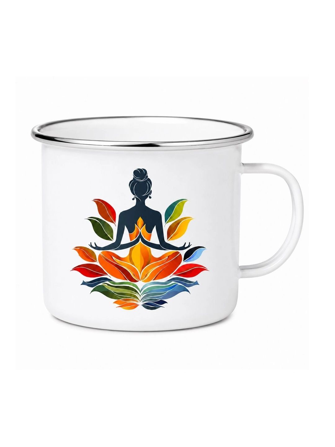 TAJNAN White Printed Stainless Steel Glossy Mugs Set of Cups and Mugs-picture-5