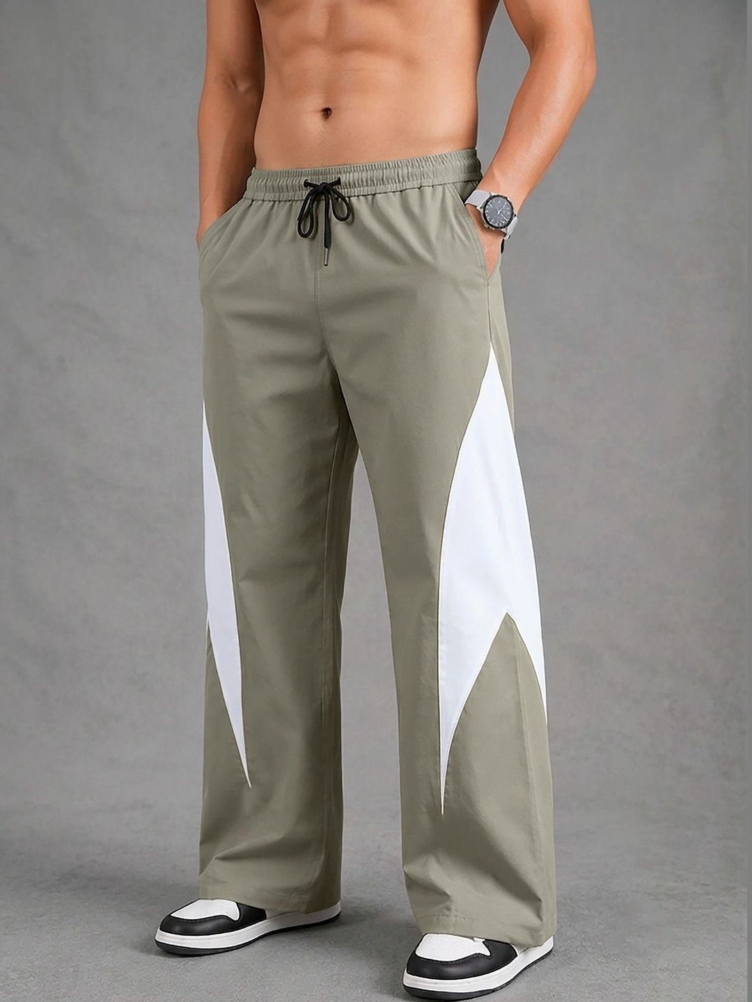 PRAVAHA Men Regular Fit Colourblocked Dri-FIT Training Track Pants-picture-21