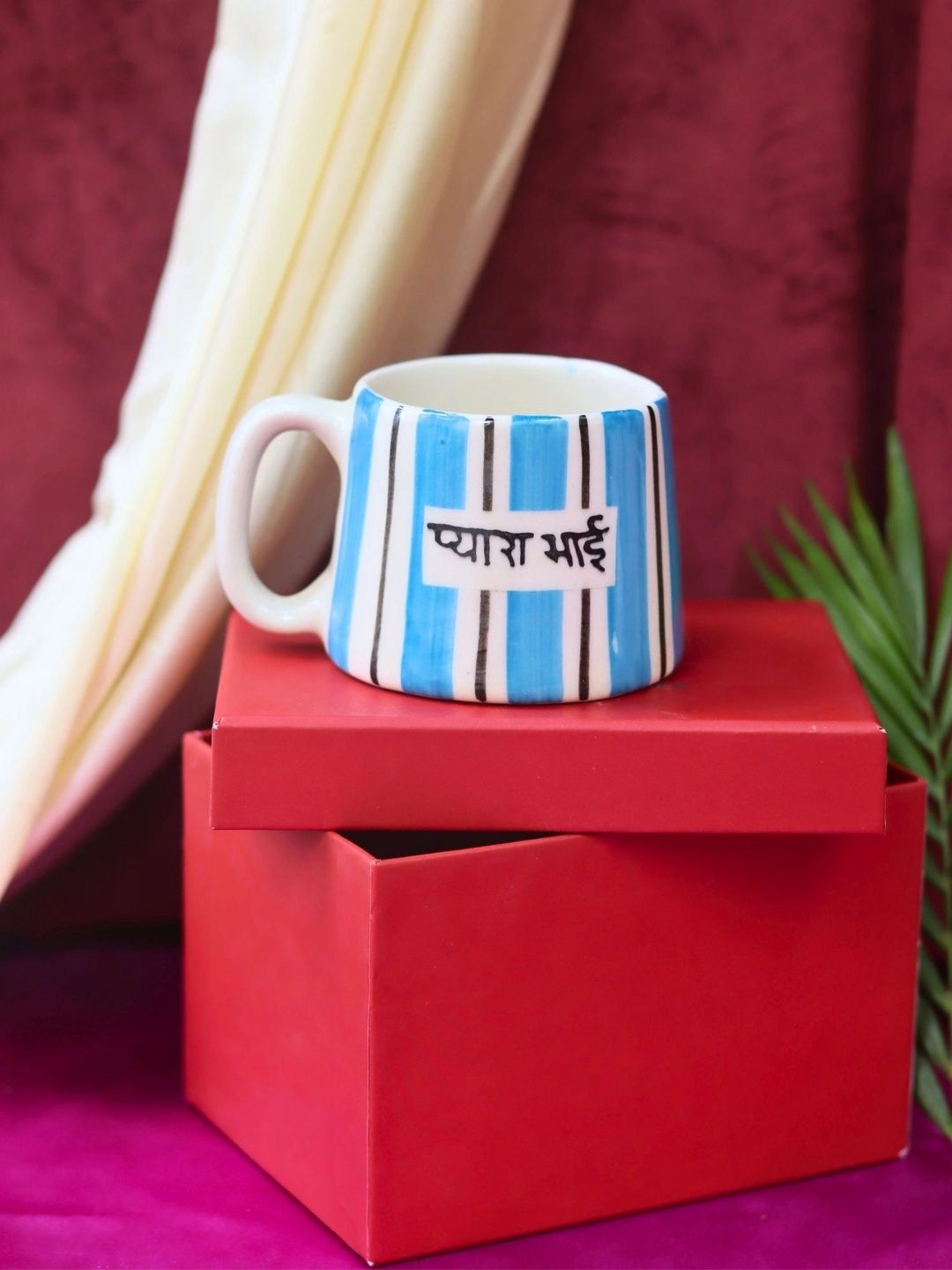 WEAVING HOMES Blue & White Handcrafted and Hand Painted Printed Ceramic Glossy Mugs Set of Cups and Mugs-image-28