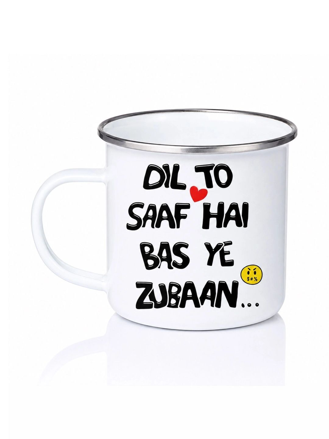 TAJNAN White Text or Slogans Printed Stainless Steel Glossy Mugs Set of Cups and Mugs-image-14