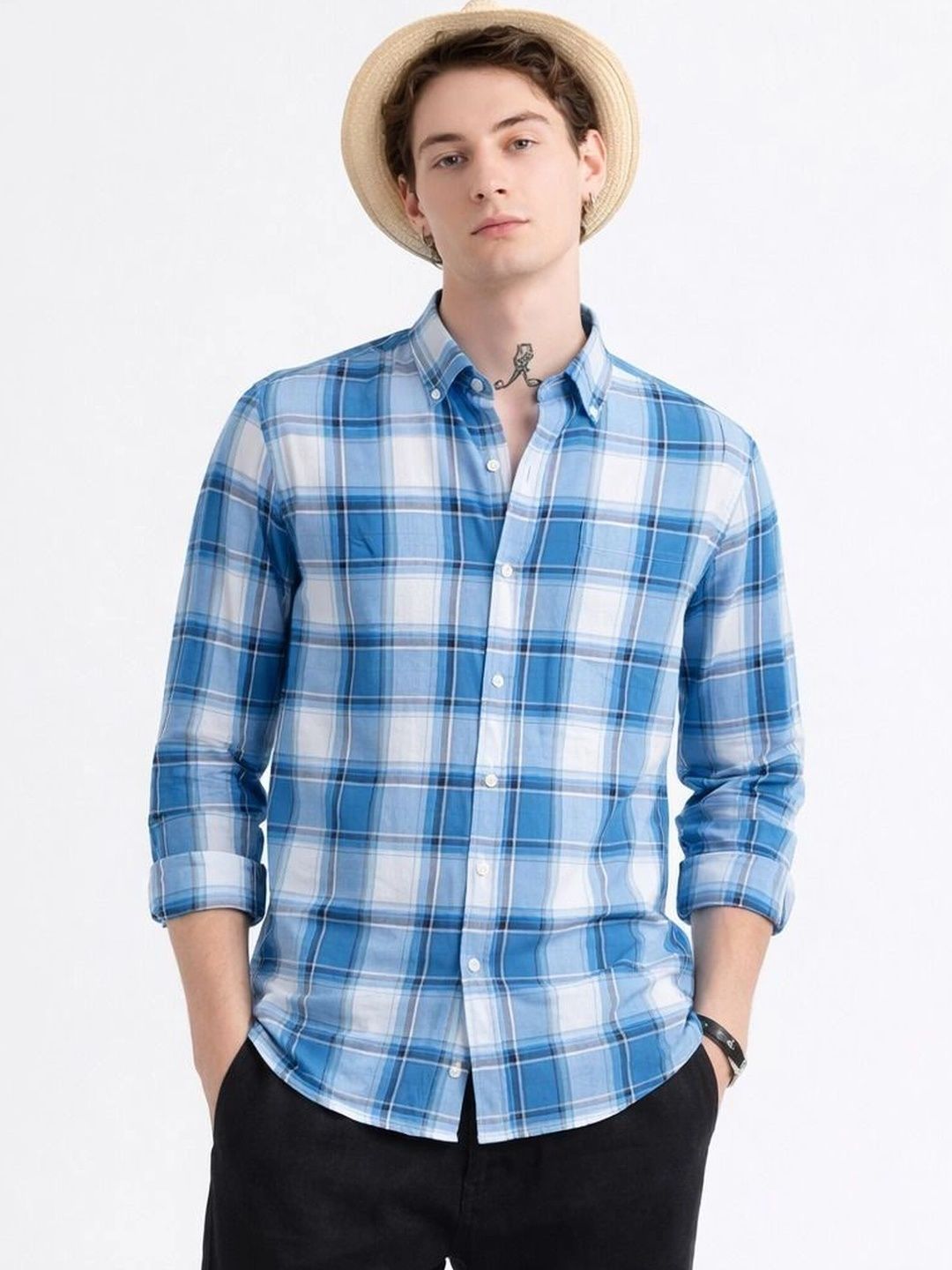 Falconwear Men Tartan Checks Checked Casual Shirt-picture-53
