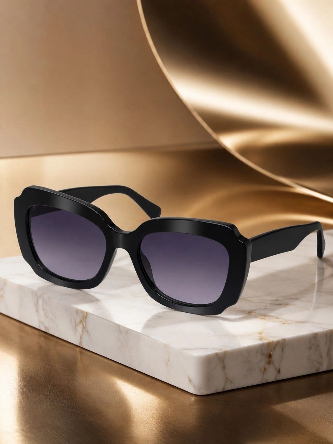 Moda Rapido Unisex Black Lens & Black Rectangle Sunglasses with-image-28