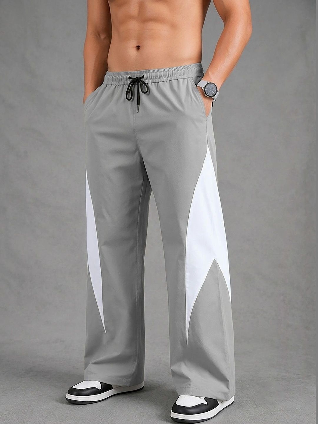 PRAVAHA Men Regular Fit Colourblocked Dri-FIT Training Track Pants-picture-58