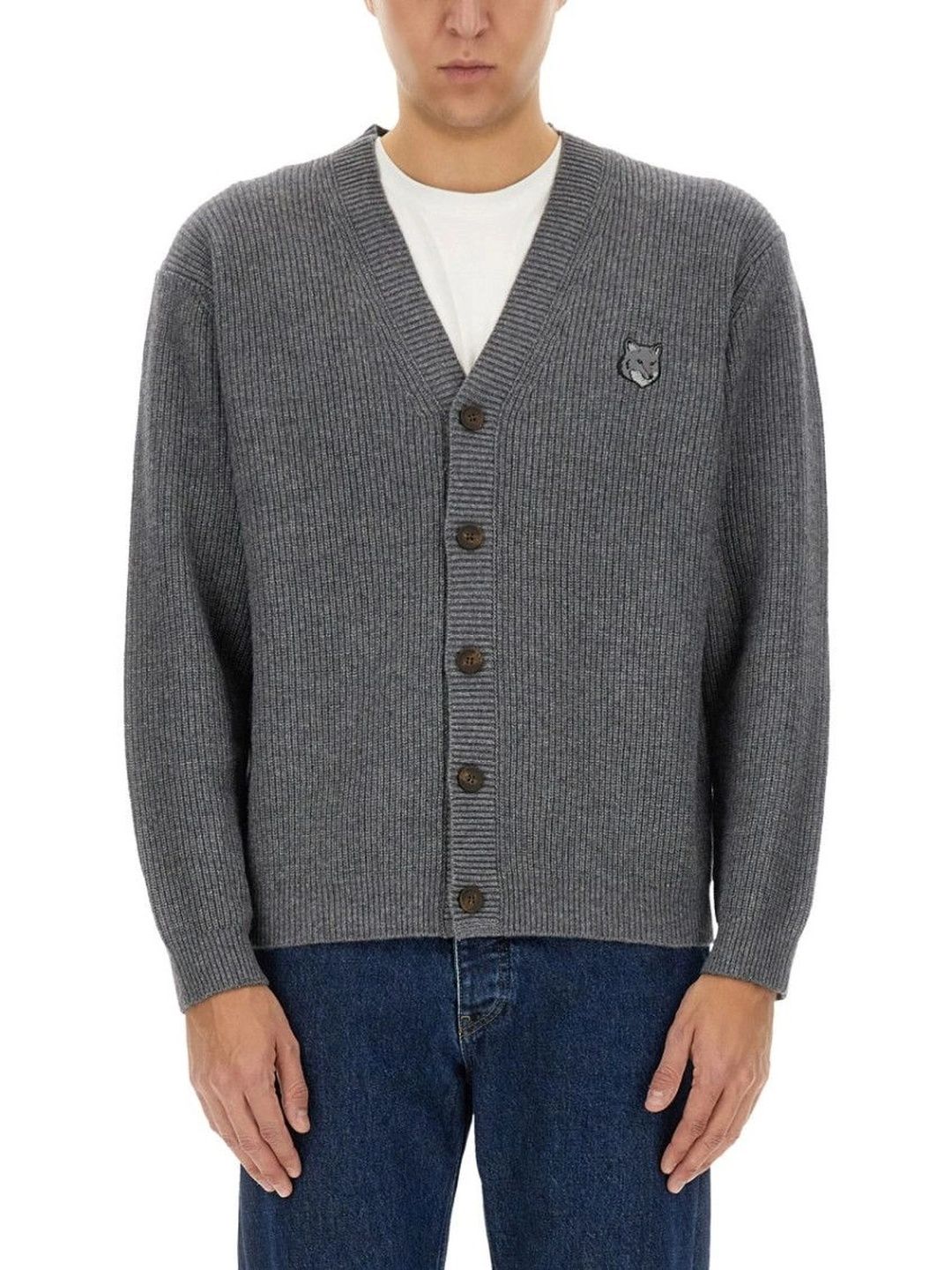 Maison Kitsune Men Ribbed Woollen Cardigan-picture-39