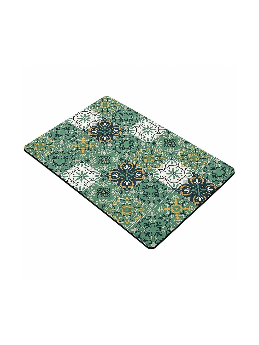 LUXEHOME INTERNATIONAL Green & Navy Blue Printed Anti-Skid Kitchen Mats-image-20