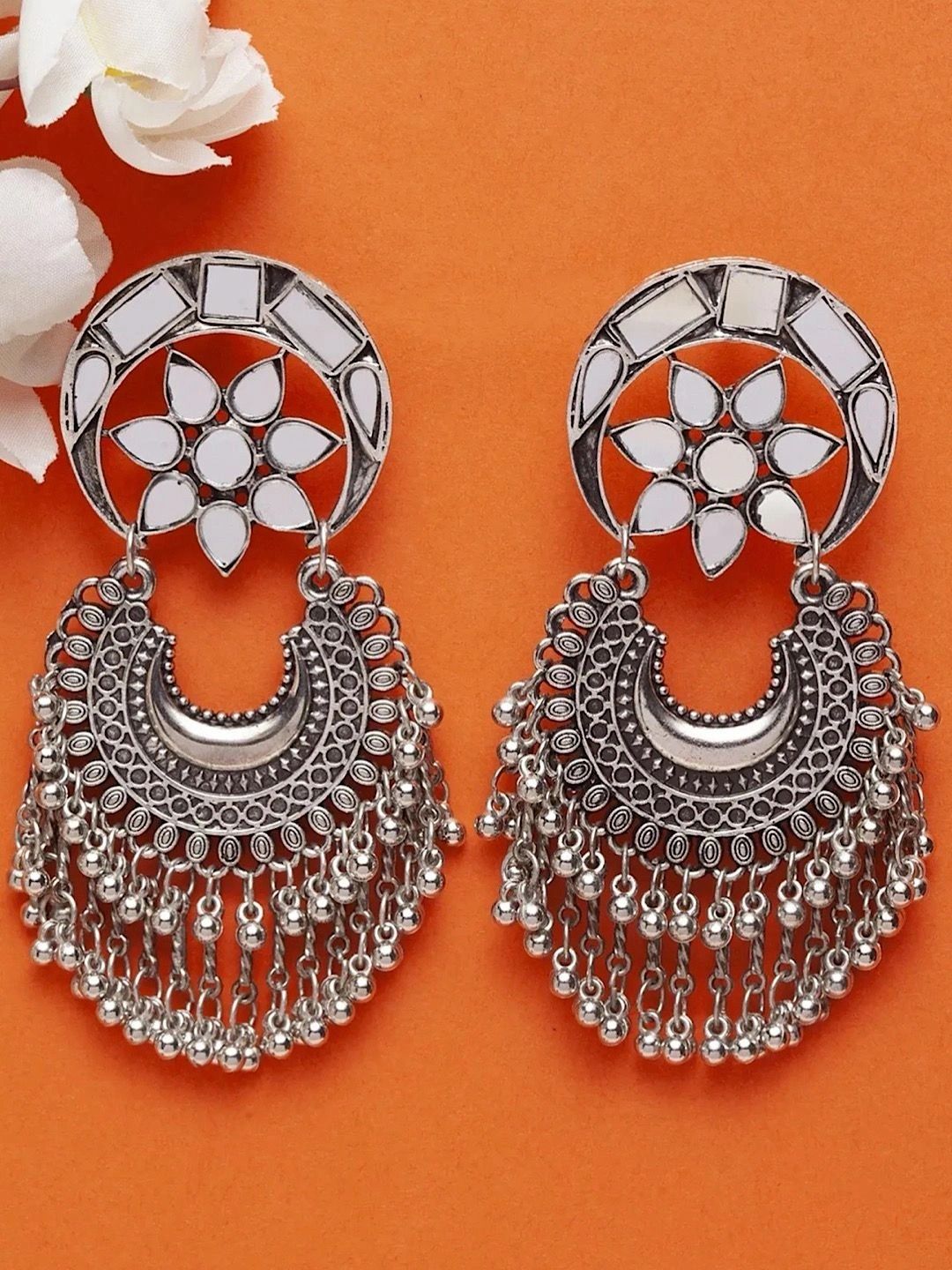 Silverays Accessories Crescent Shaped Drop Earrings-image-6