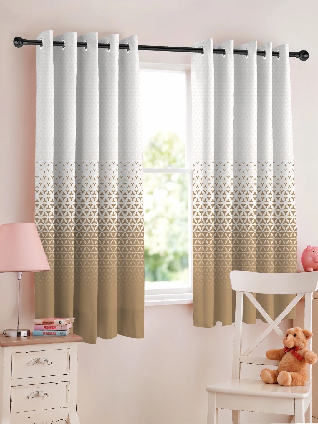 Nefertiti Home Beige Geometric Room Darkening Window-picture-56