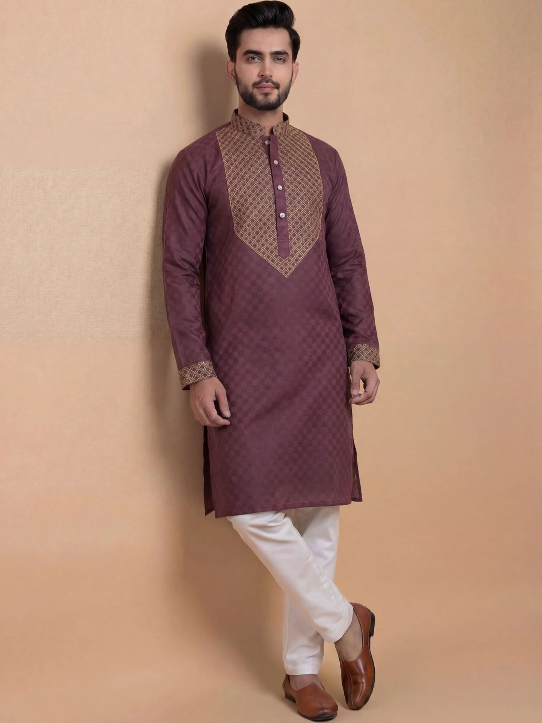 Tibra Collection Men Regular Thread Work Kurta with Pyjamas-picture-28