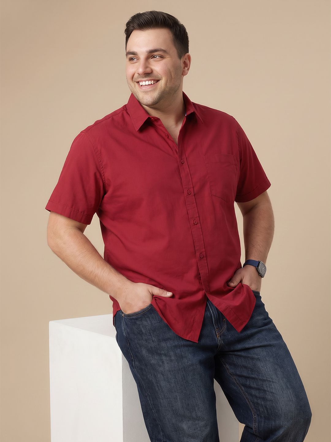 Sztori Plus Size Spread Collar Casual Shirt-picture-33