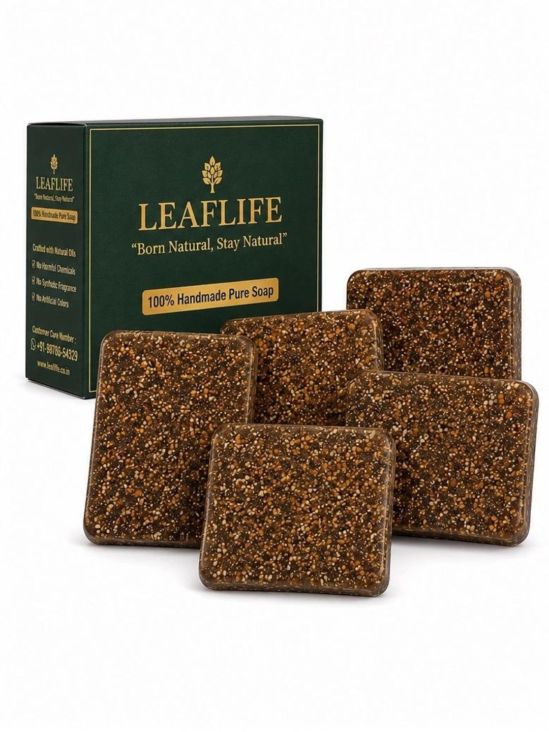 LEAFLIFE Set Of 3 Handmade Ubtan Soap - 100 g Each-picture-14