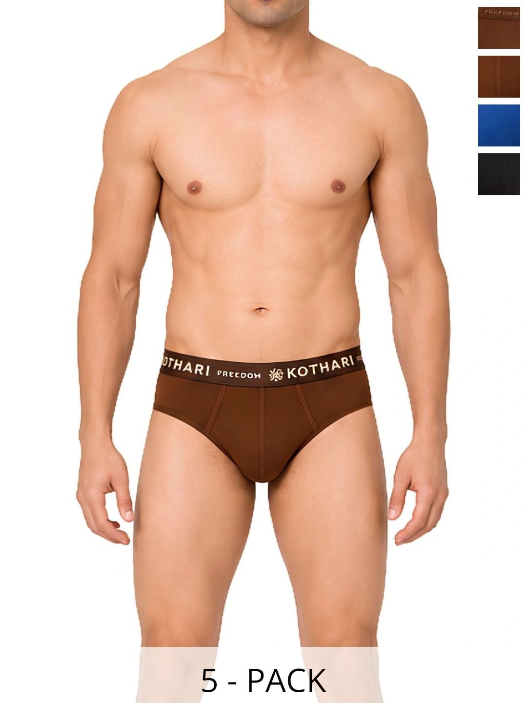 Kothari Men Pack of 5 Assorted Cotton Bikini-picture-30