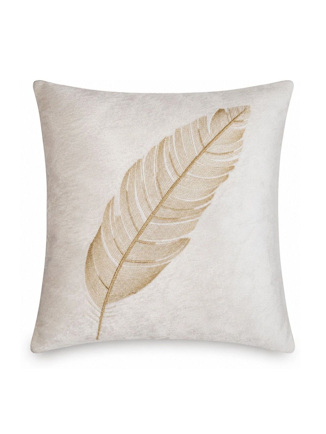VORNEXA White Embroidered Velvet Square Cushion Covers-image-2