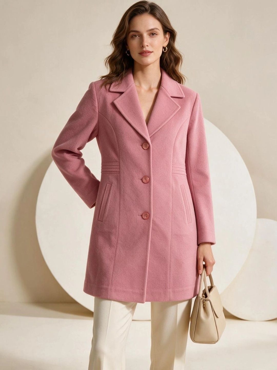 BAESD Single Breasted Notched Lapel Collar Overcoat-picture-29