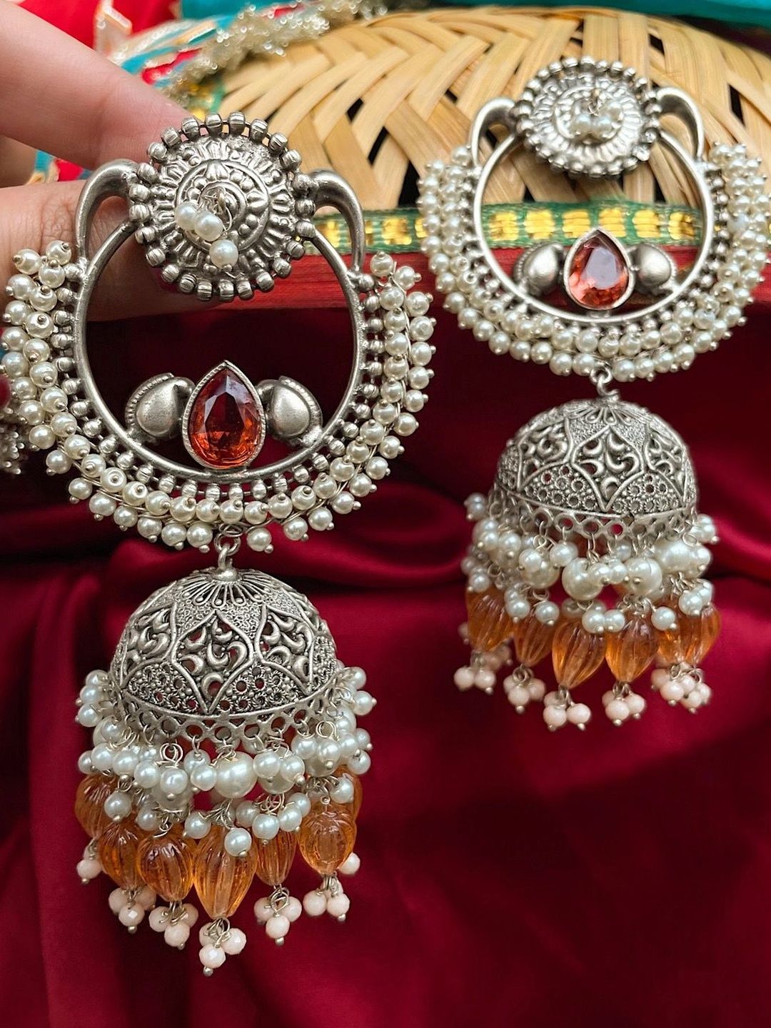 Silverays Accessories Circular Jhumkas Earrings-picture-21