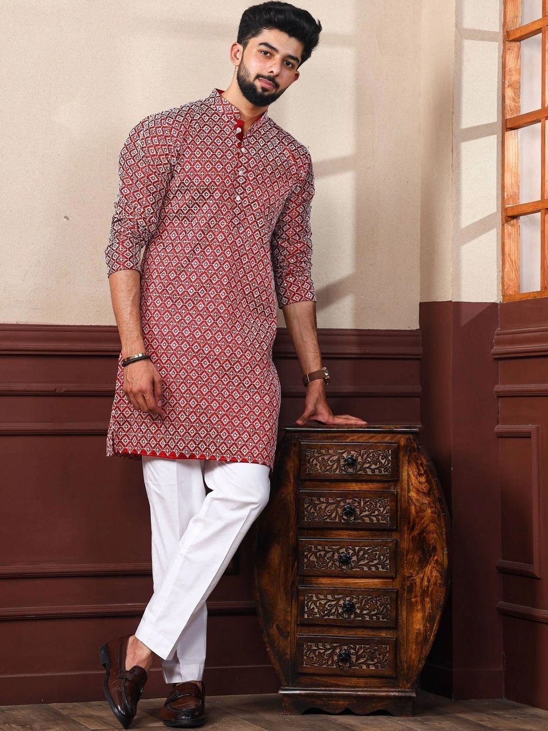Anouk Men Geometric Printed Kurta-picture-18