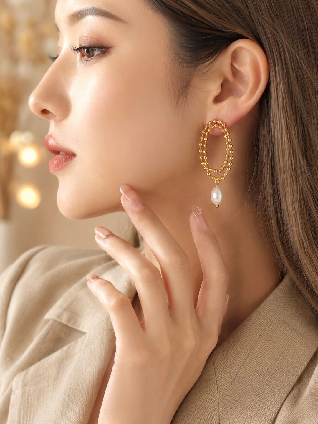 MONOZO Oval Drop Earrings-picture-39